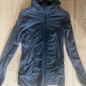 Dark gray ruched lululemon jacket